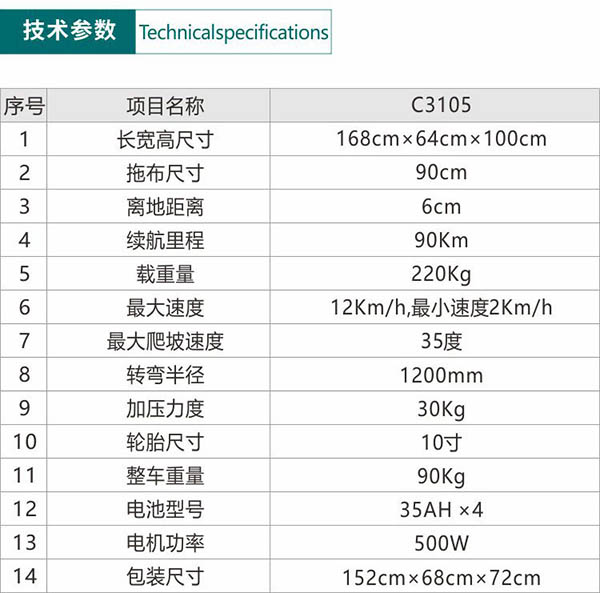 电动白朗尘推车C3105